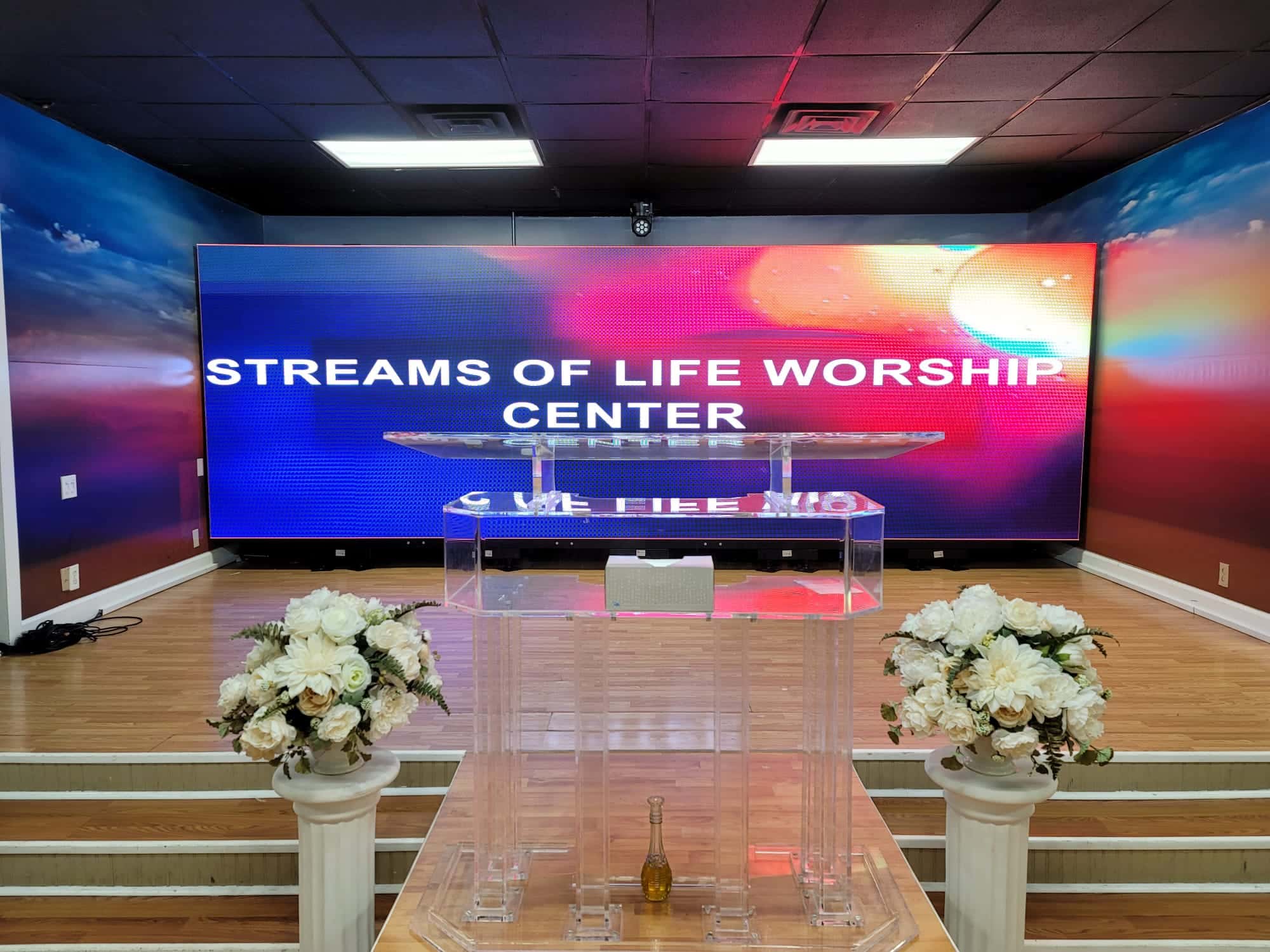 Auditorium background stage screen
